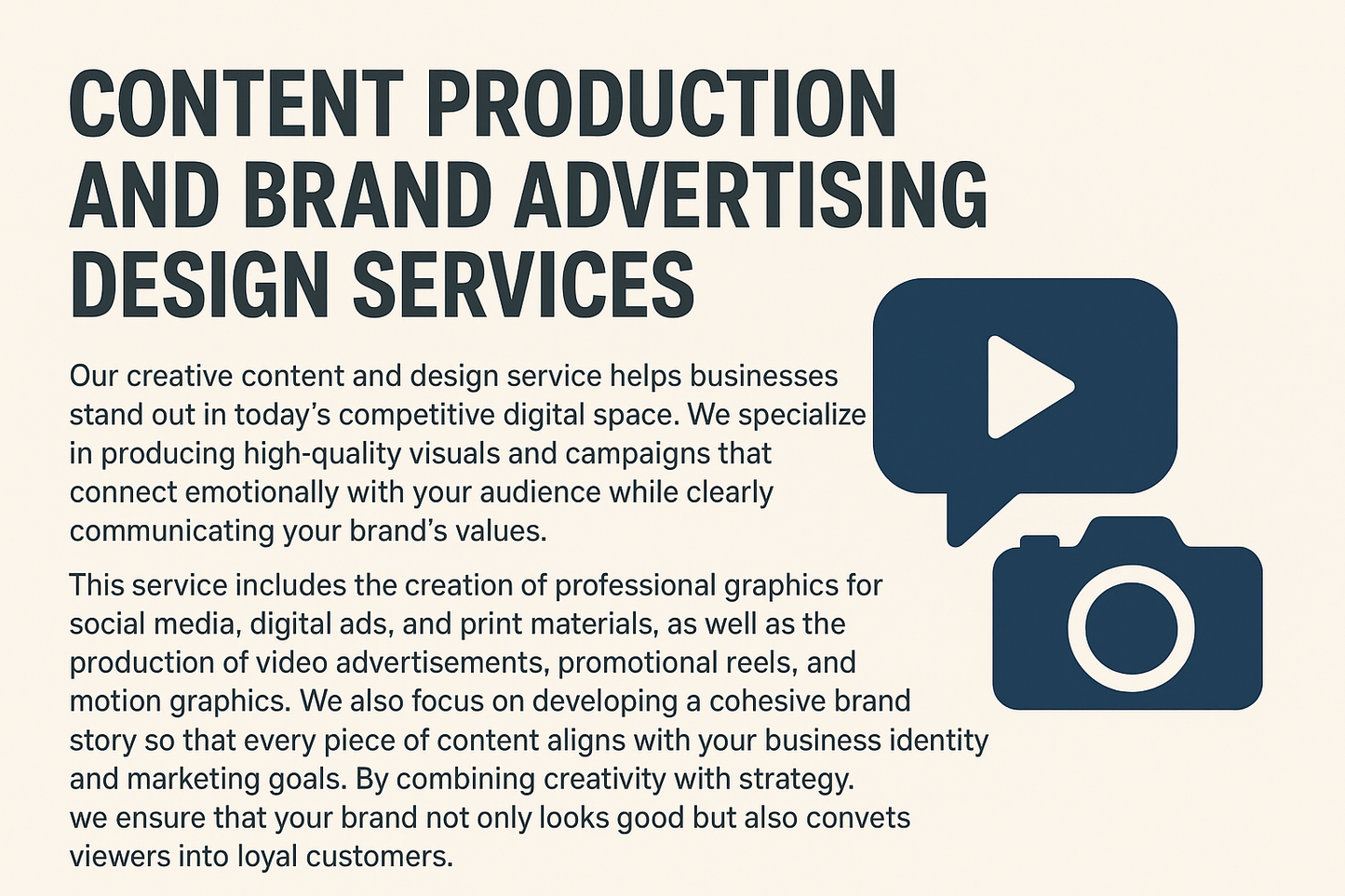 Content Production and Brand Advertising Design Services