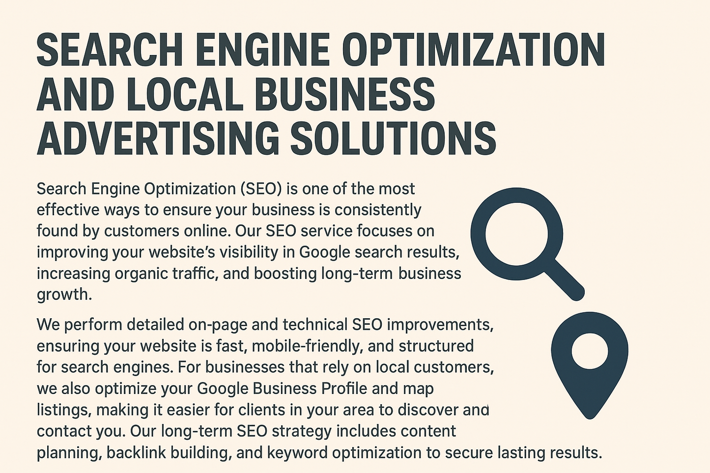 Search Engine Optimization and Local Business Advertising Solutions